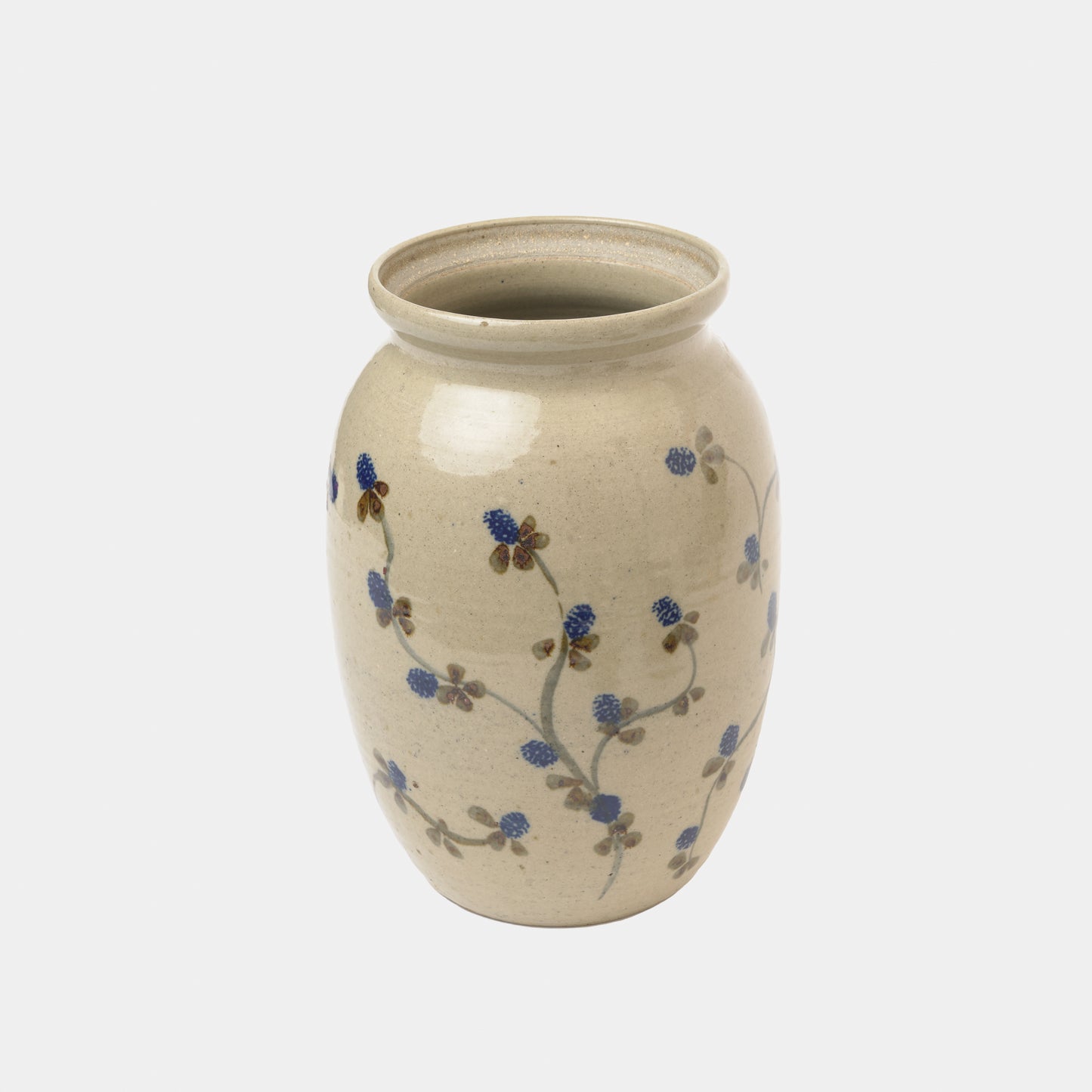 Vintage Ceramic Vase with Blackberry Motif