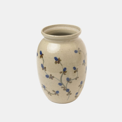 Vintage Ceramic Vase with Blackberry Motif