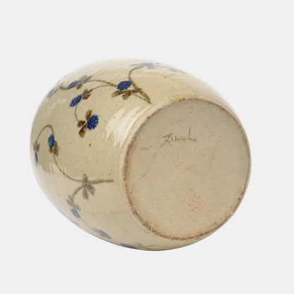 Vintage Ceramic Vase with Blackberry Motif