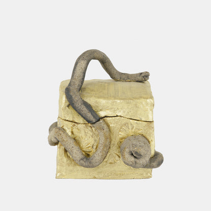 Vintage Folk Ceramic Snake Box