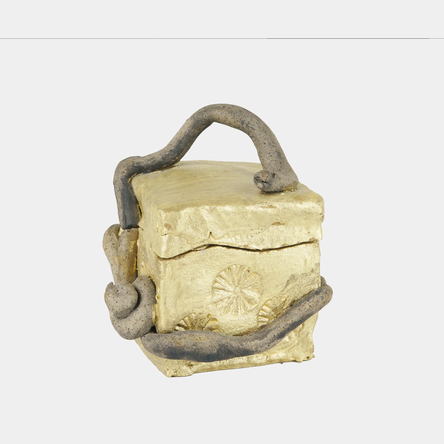 Vintage Folk Ceramic Snake Box