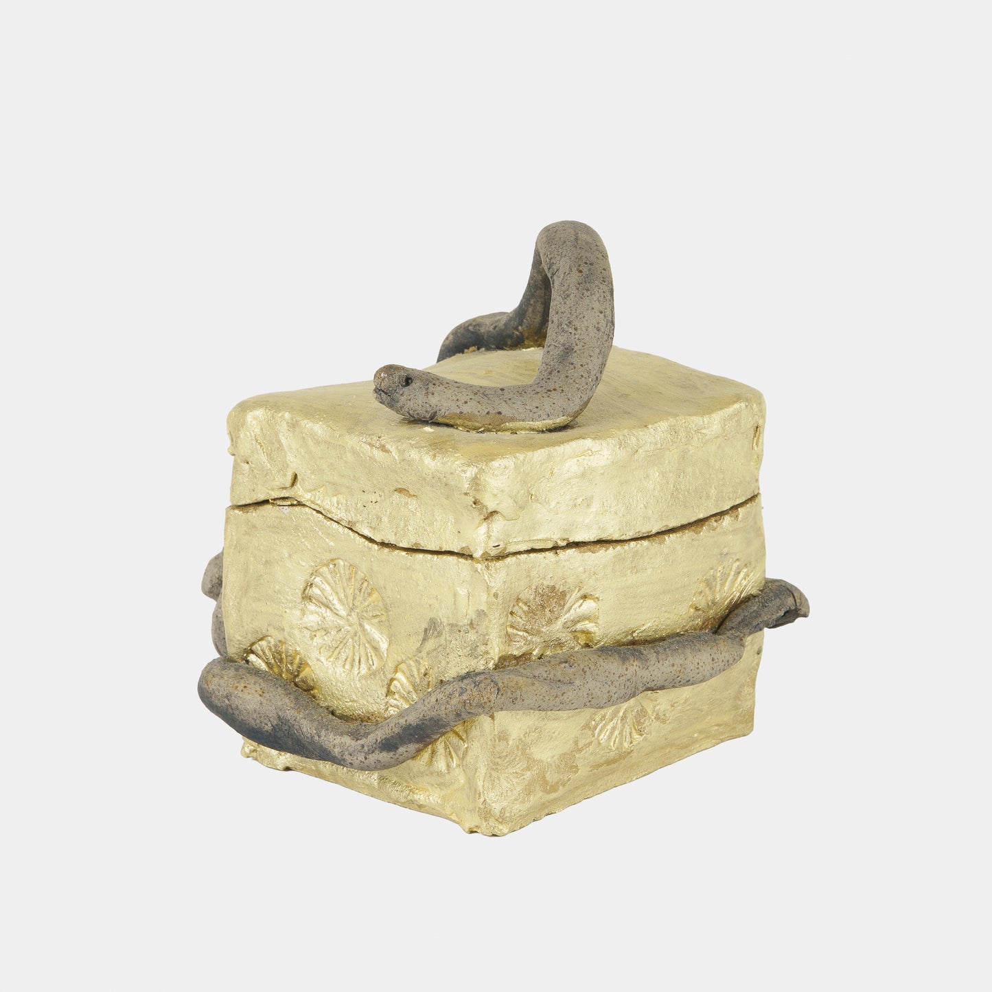 Vintage Folk Ceramic Snake Box