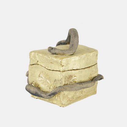 Vintage Folk Ceramic Snake Box