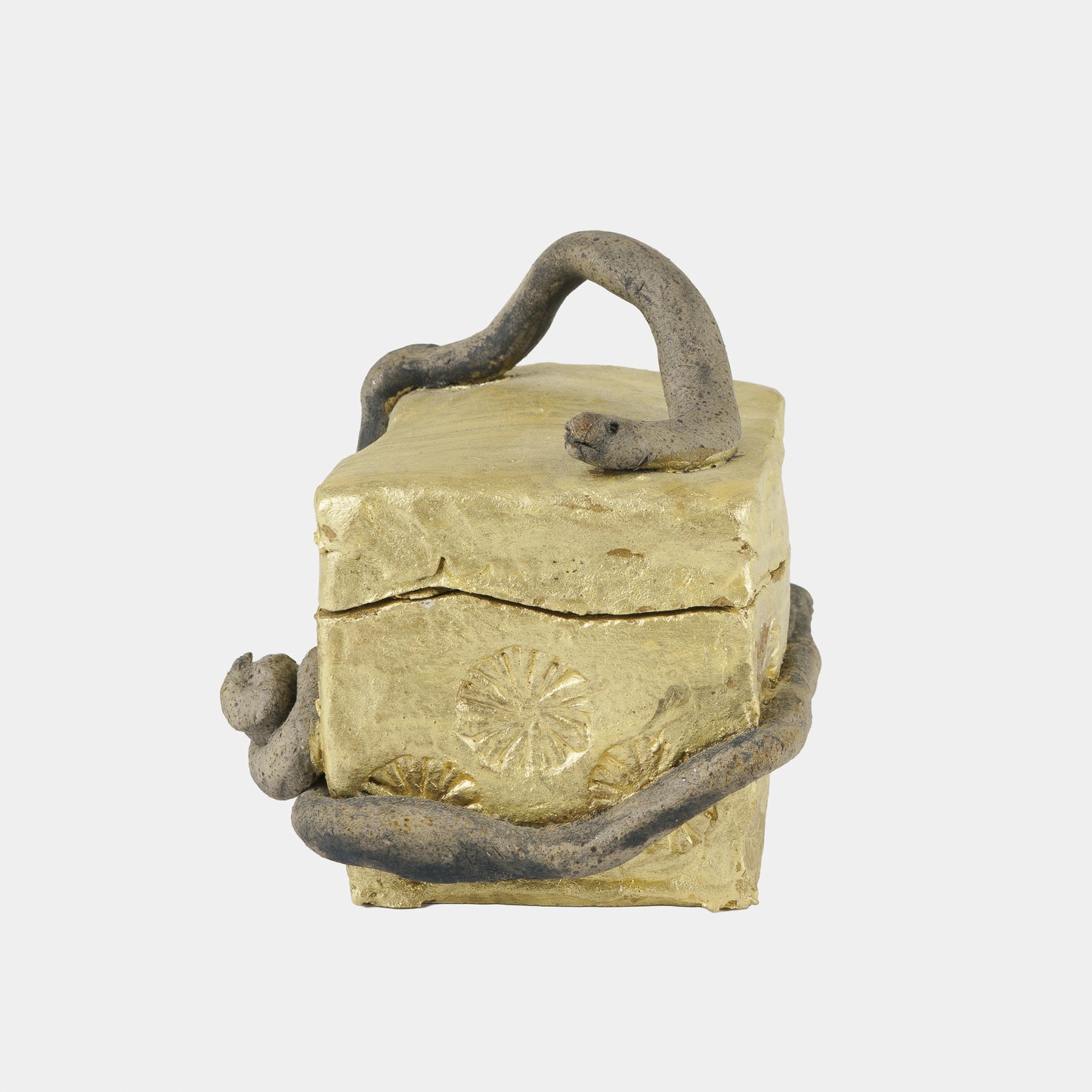 Vintage Folk Ceramic Snake Box