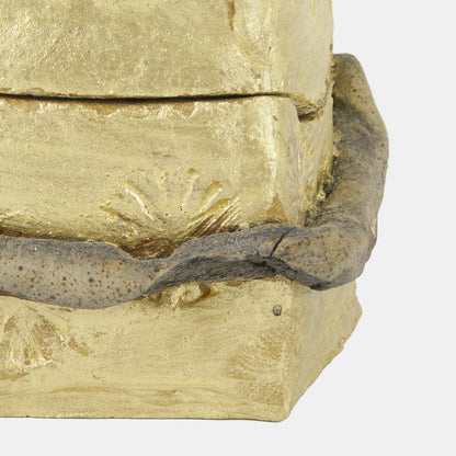 Vintage Folk Ceramic Snake Box