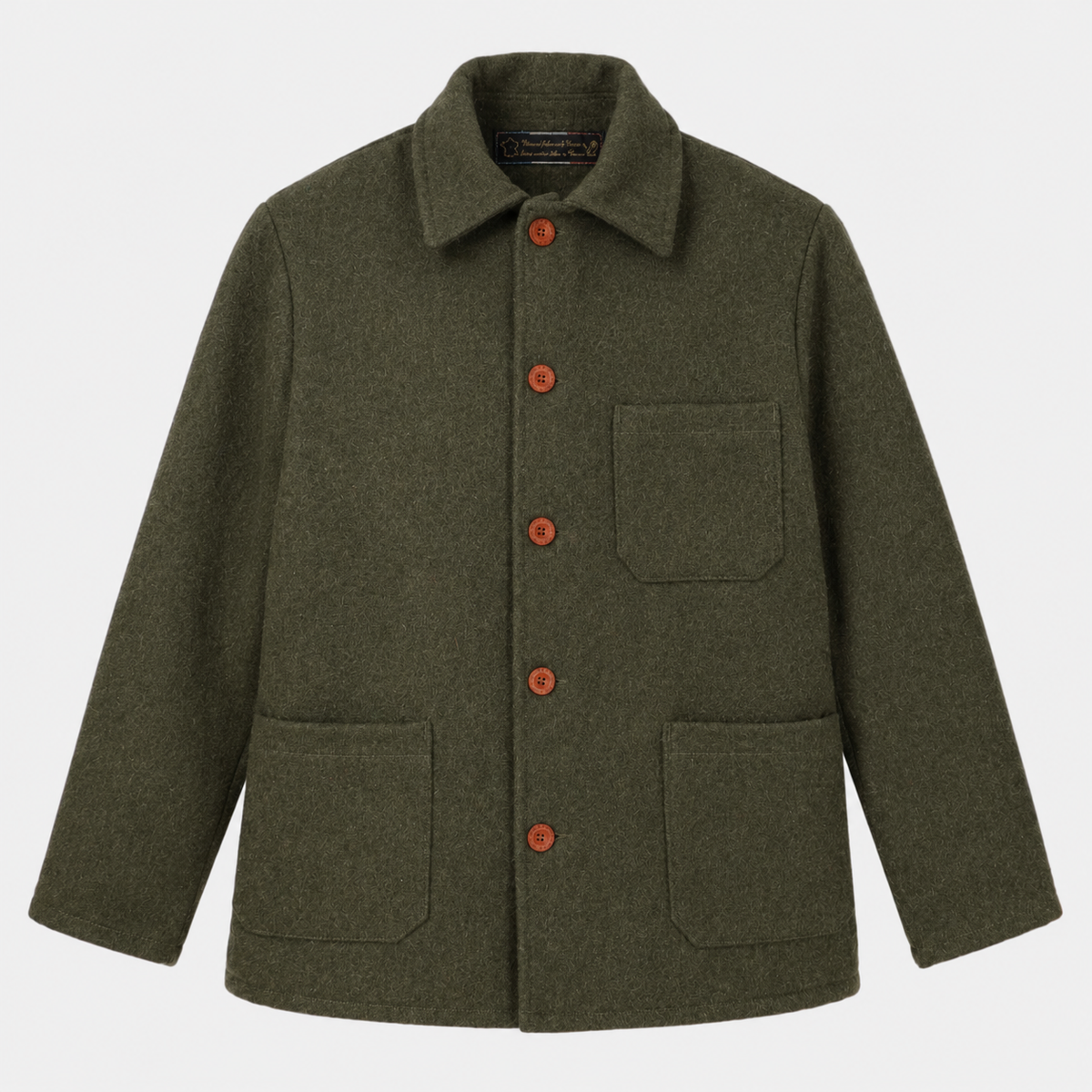 Le Laboureur French Wool Field Coat in Olive