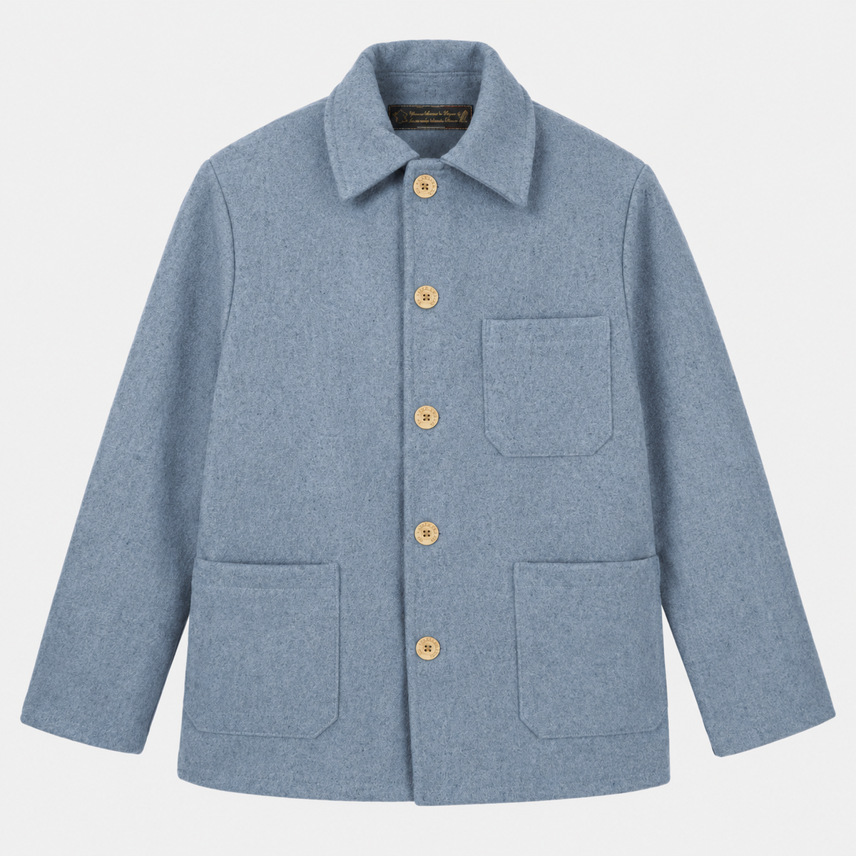 Le Laboureur French Wool Field Coat in Horizon Blue