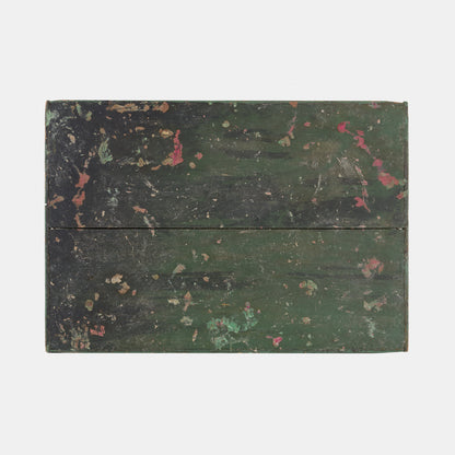 Antique Hand Painted Wood Checkerboard -Brown/Green