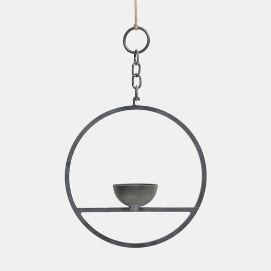 English Metal Circle Hanging Bird Feeder