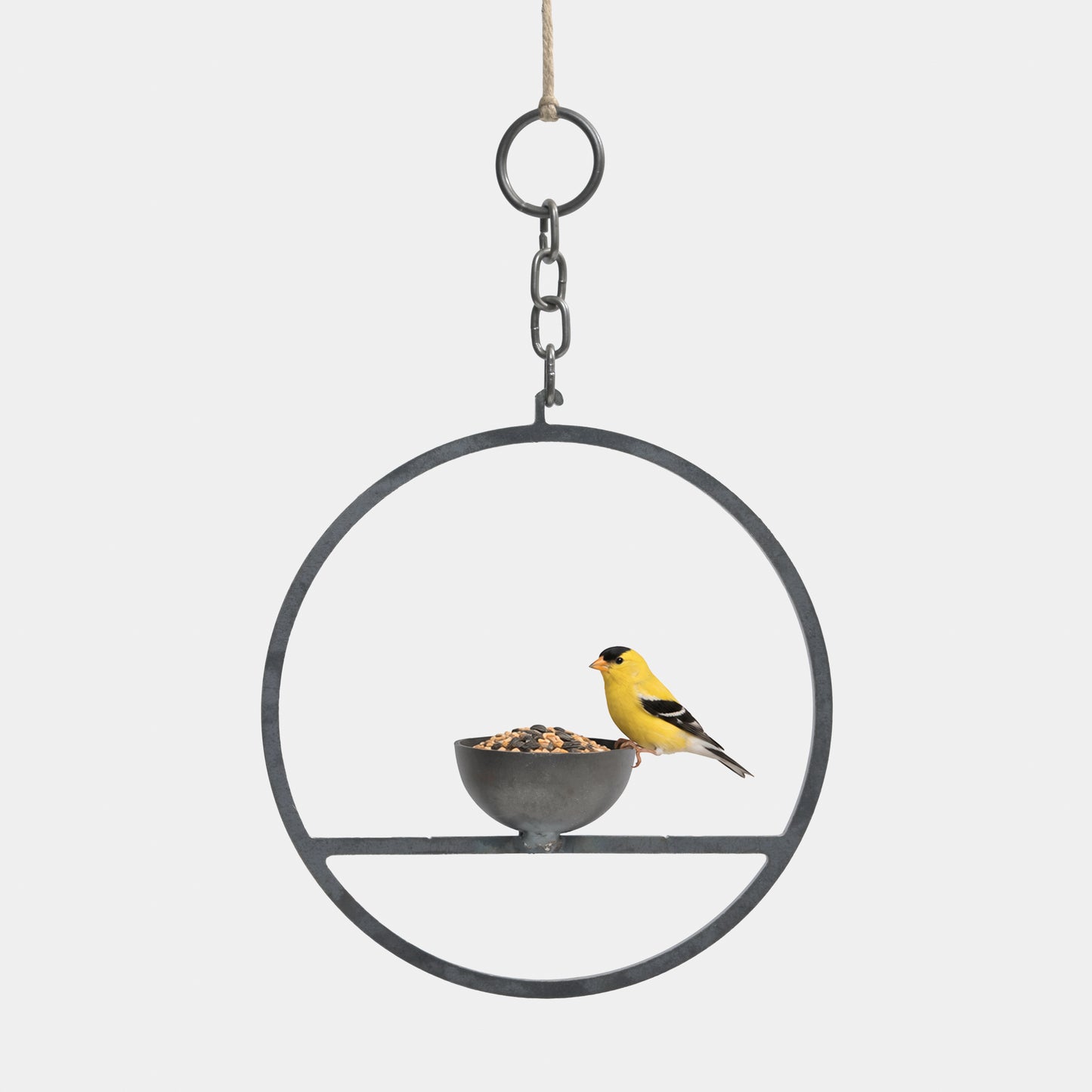 English Metal Circle Hanging Bird Feeder