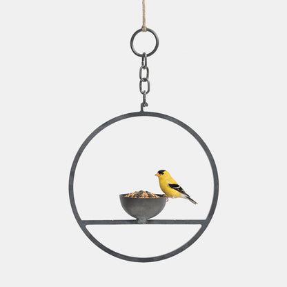 English Metal Circle Hanging Bird Feeder