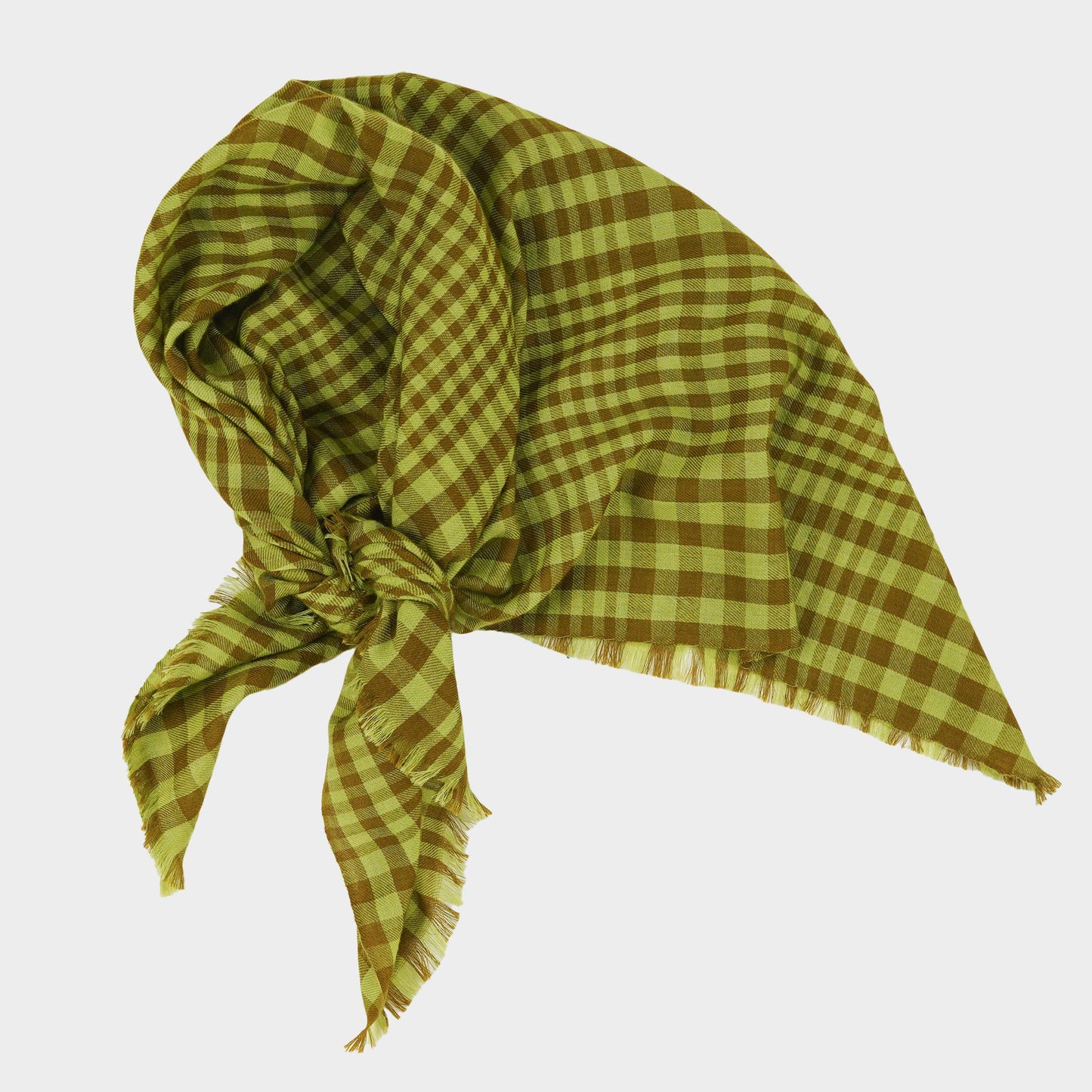Himalayan Cashmere Hand Spun Kerchief Scarf in Plaid