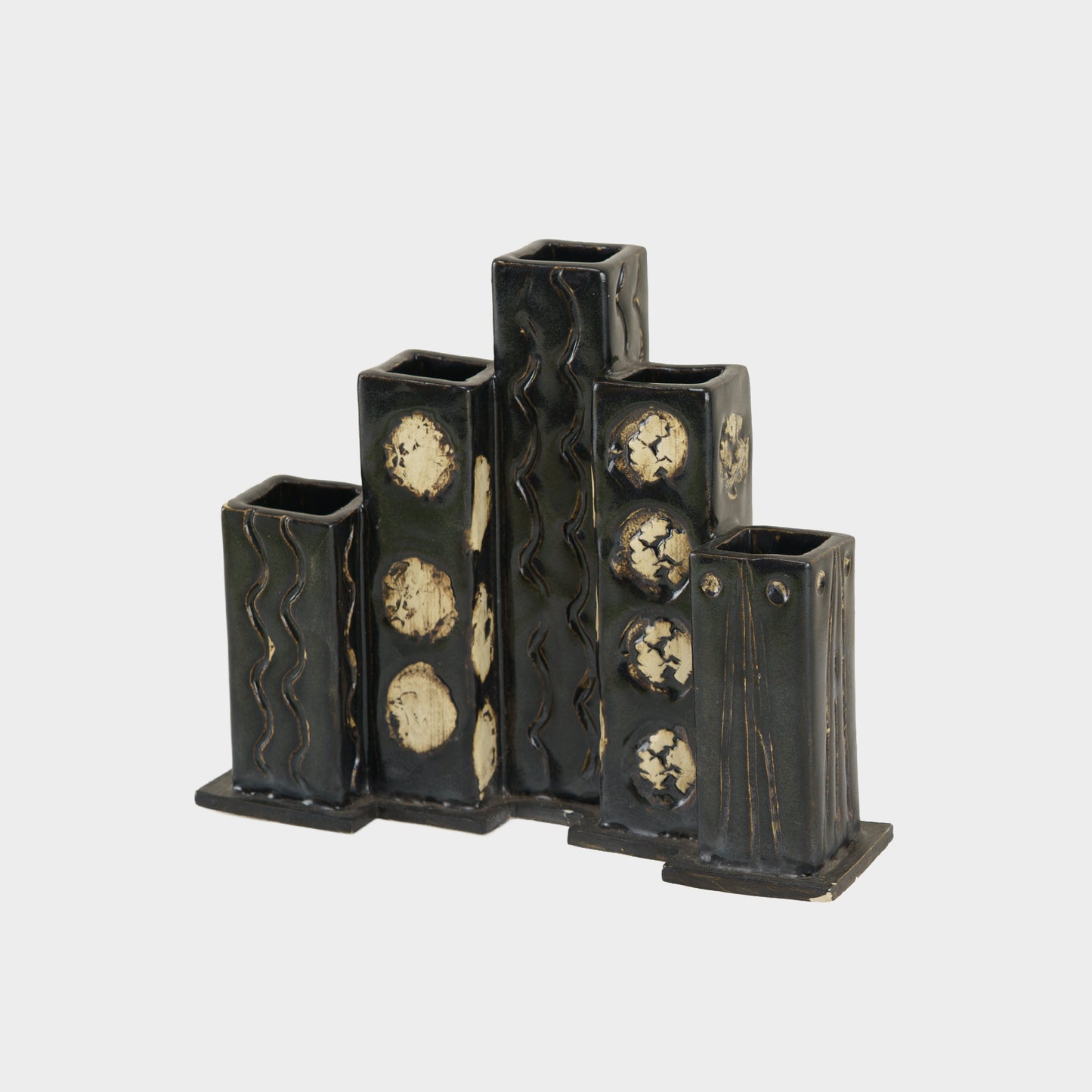 Vintage Ceramic Brutalist Bud Vase