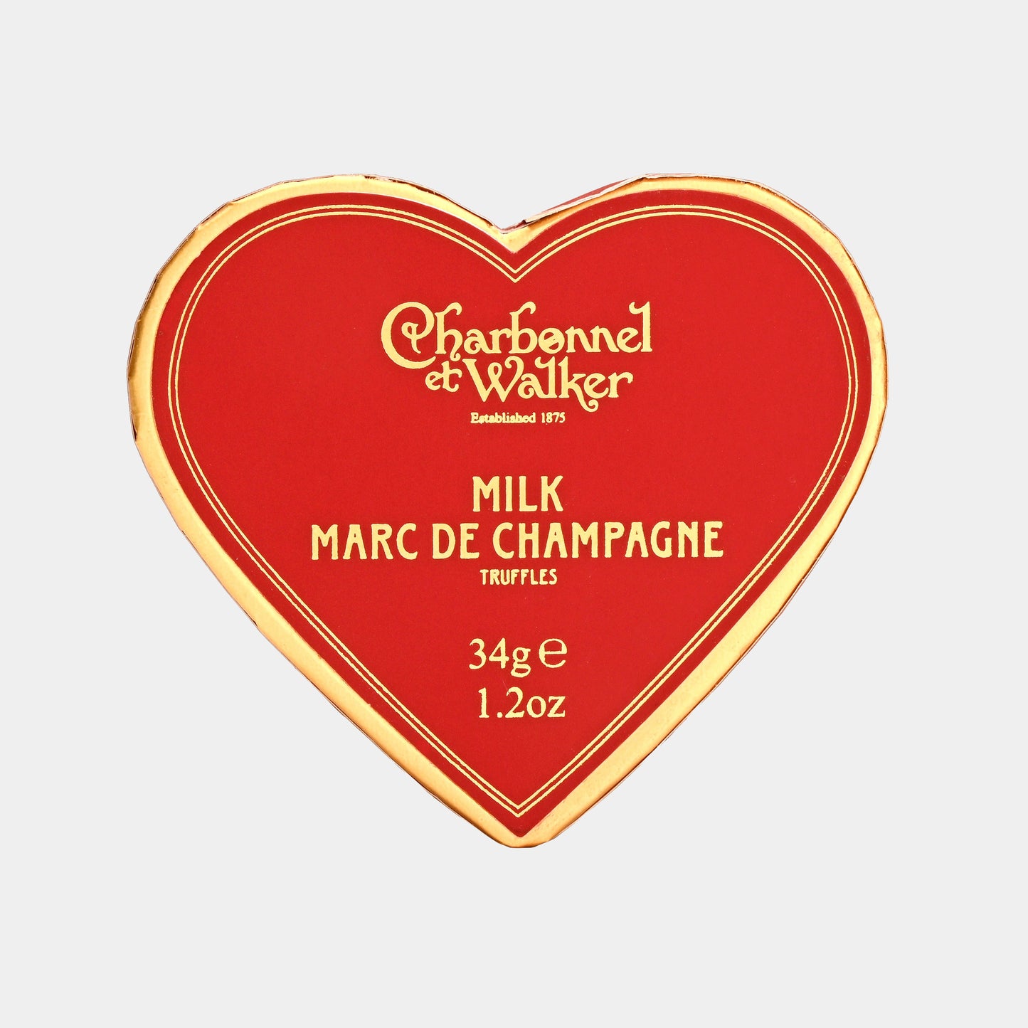 Charbonnel et Walker English Milk Marc de Champagne Truffles Heart Red Selection