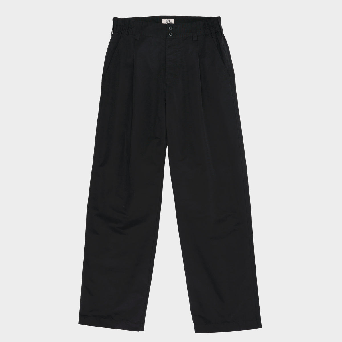 Grosgrain Cordura Relaxed Pleated Trouser in Black