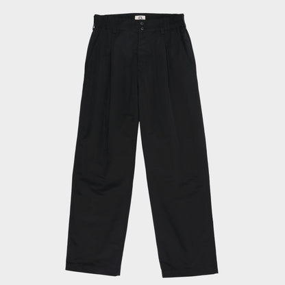 Grosgrain Cordura Relaxed Pleated Trouser in Black