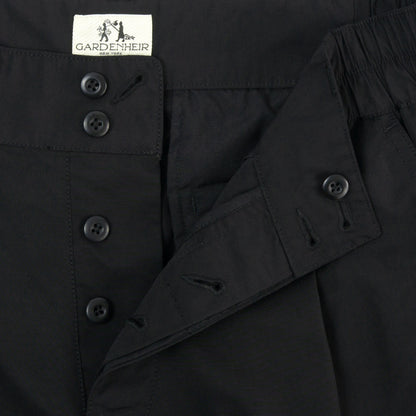 Grosgrain Cordura Relaxed Pleated Trouser in Black