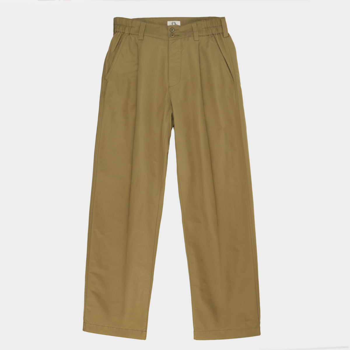 Grosgrain Cordura Relaxed Pleated Trouser in Khaki