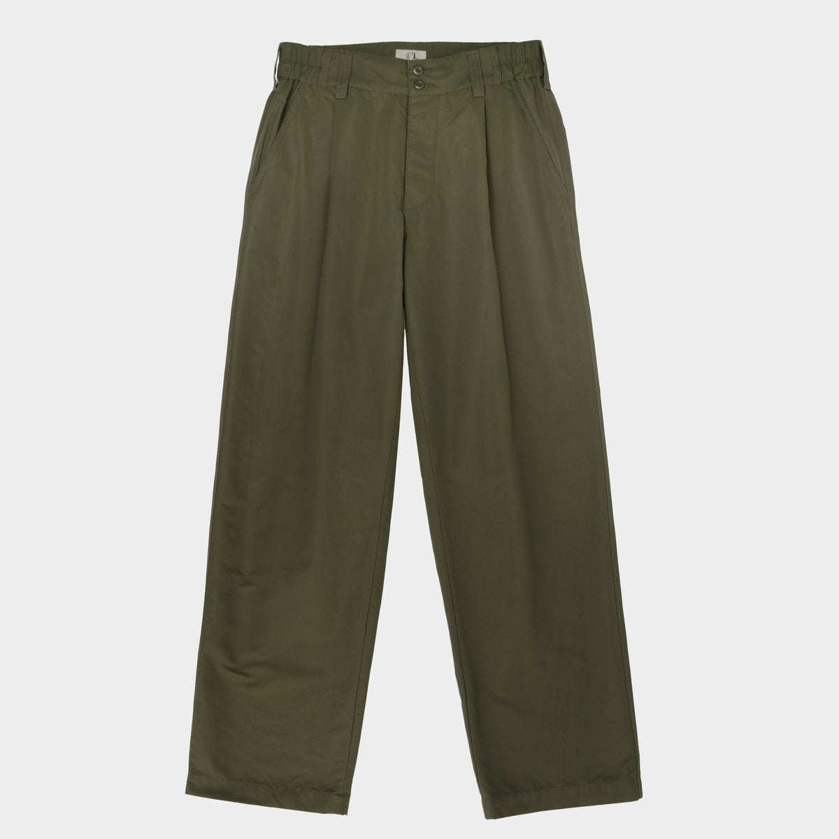 Grosgrain Cordura Relaxed Pleated Trouser in Olive