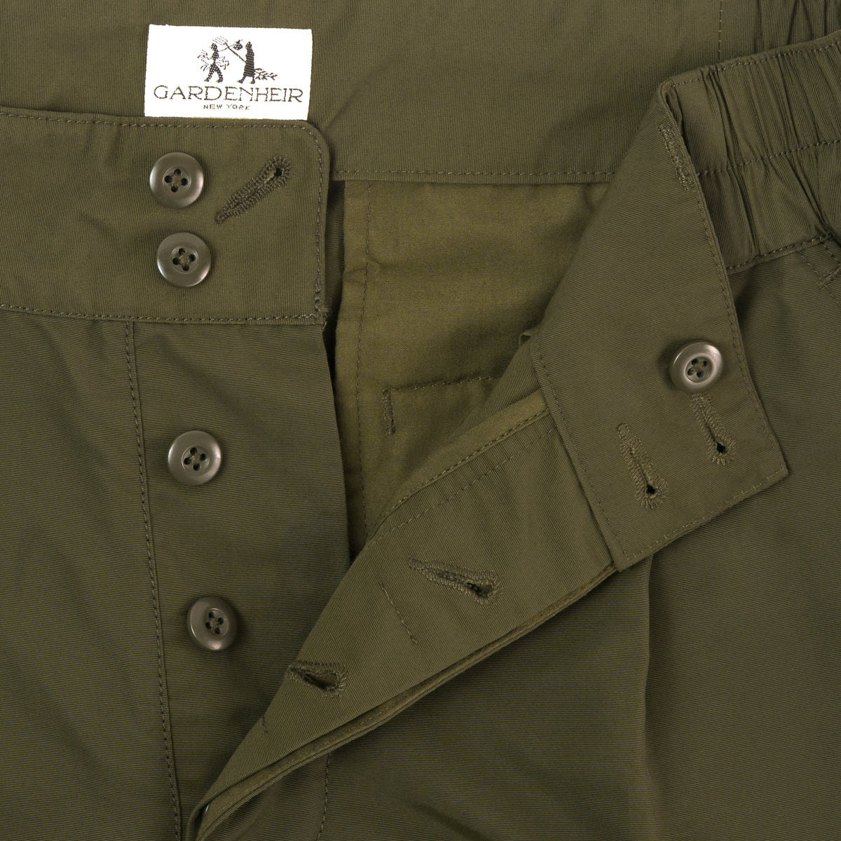Grosgrain Cordura Relaxed Pleated Trouser in Olive