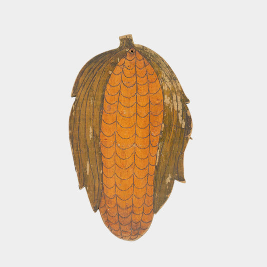 Vintage Large Etched Wood Corn