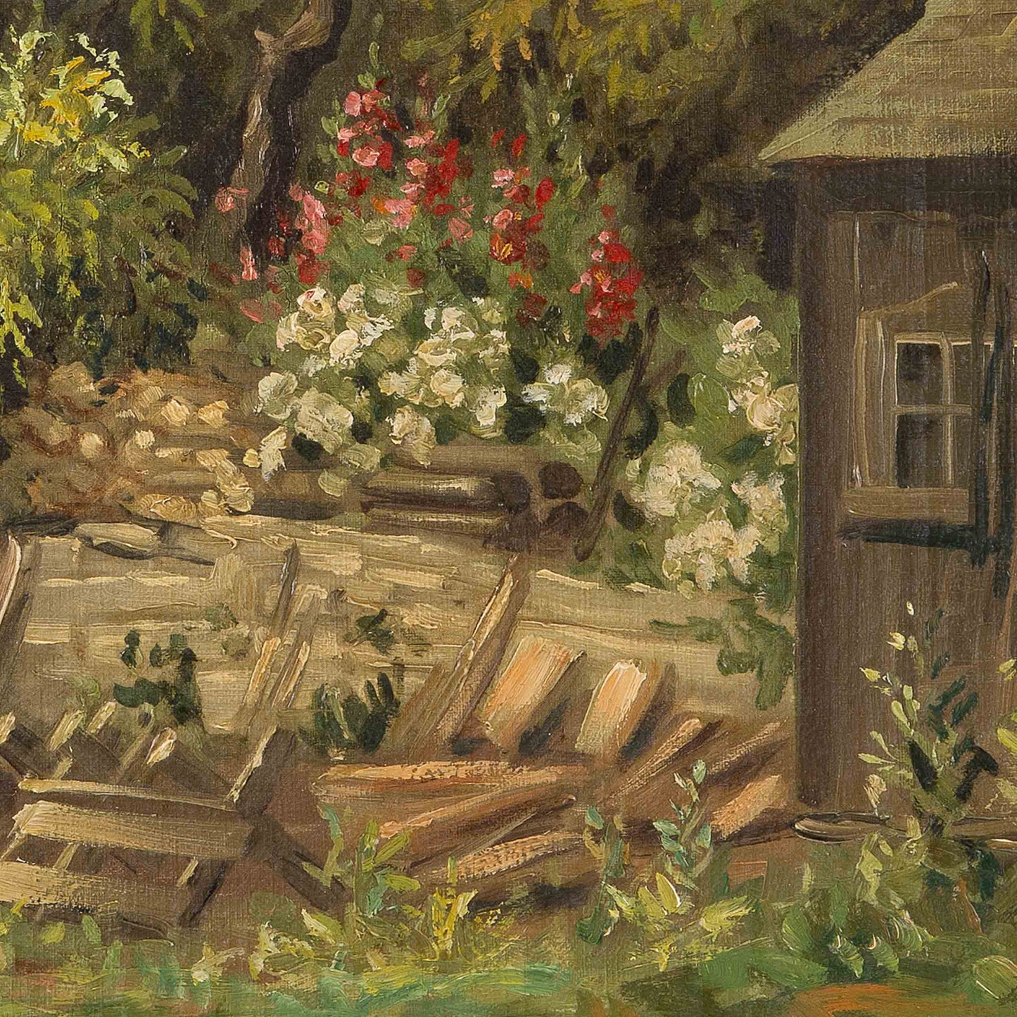 Vintage Painting of Cottage, New York, 1920s
