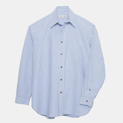 Cotton Oxford Gardening Chemise in Blue Stripe