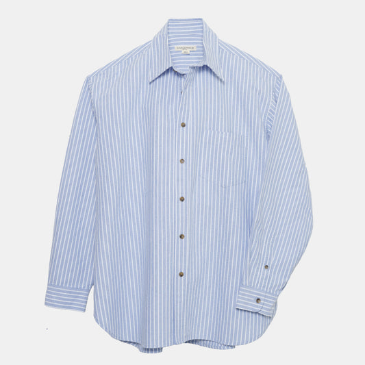 Cotton Oxford Gardening Chemise in Blue Stripe