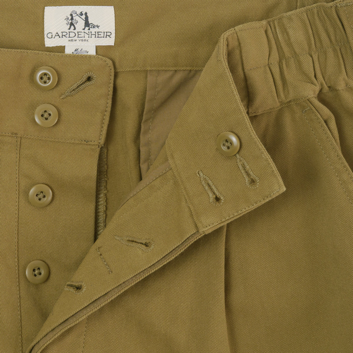 Cotton Twill Relaxed Pleated Trouser in Scout