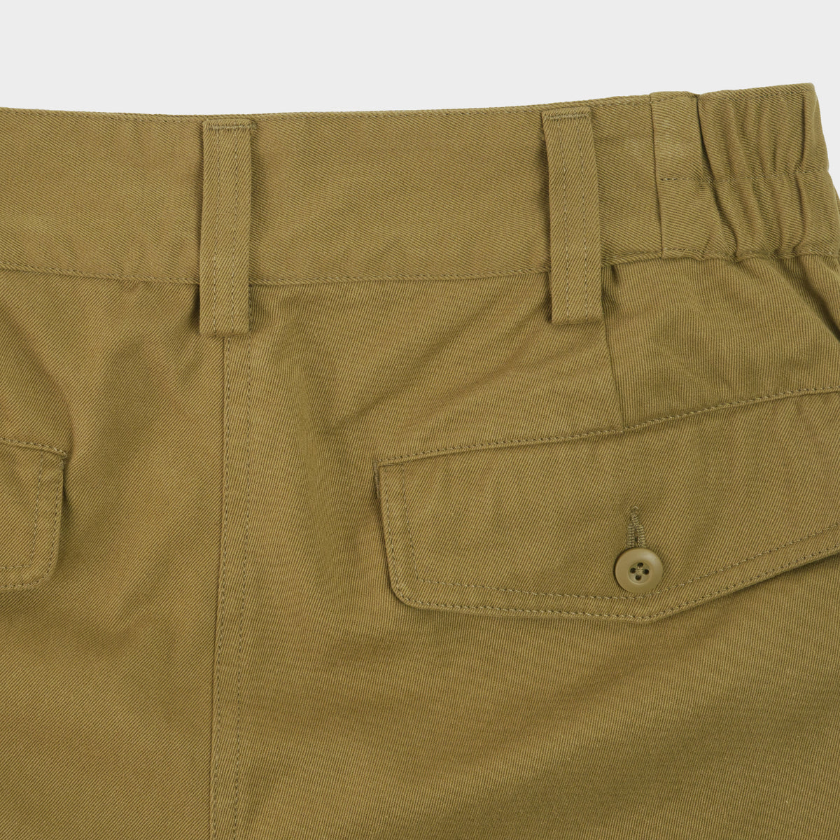 Cotton Twill Relaxed Pleated Trouser in Scout