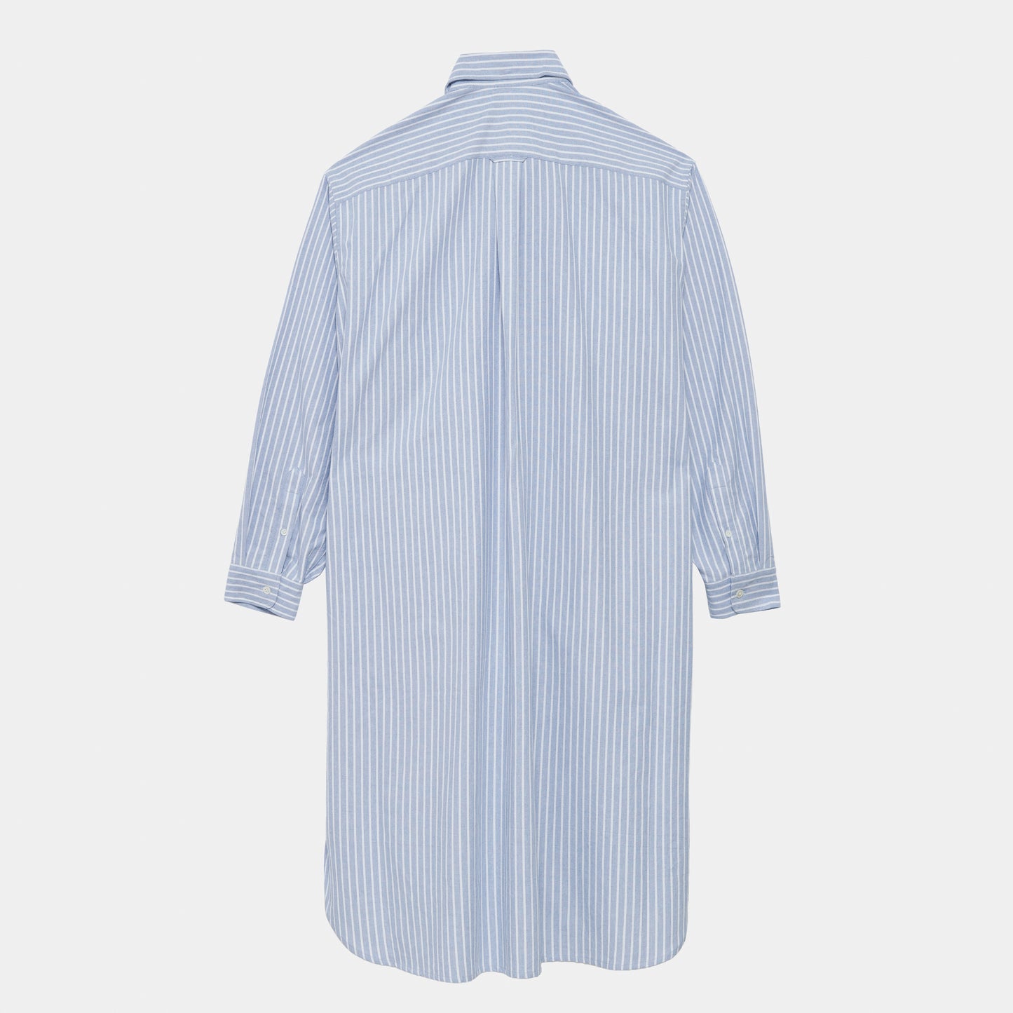 Cotton Oxford Long Gardening Chemise in Blue Stripe