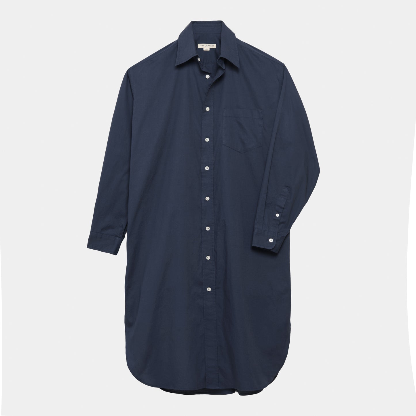 Cotton Oxford Long Gardening Chemise in Navy