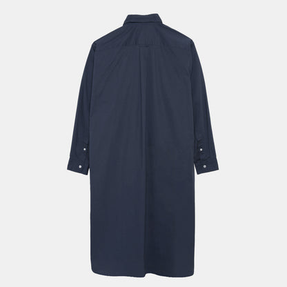 Cotton Oxford Long Gardening Chemise in Navy
