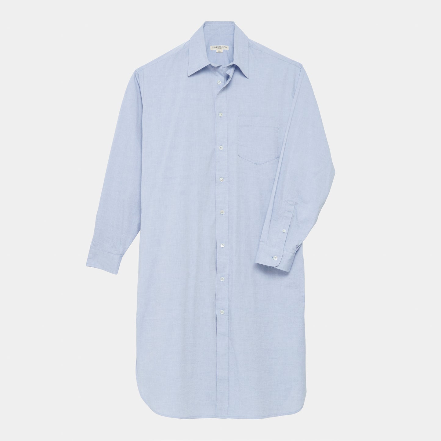 Cotton Oxford Long Gardening Chemise in Oxford Blue