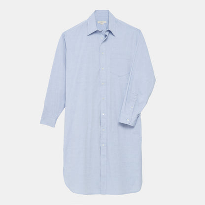 Cotton Oxford Long Gardening Chemise in Oxford Blue