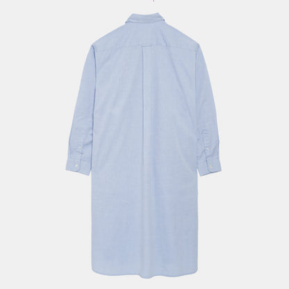 Cotton Oxford Long Gardening Chemise in Oxford Blue