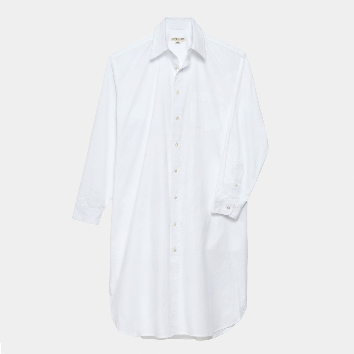 Cotton Oxford Long Gardening Chemise in White