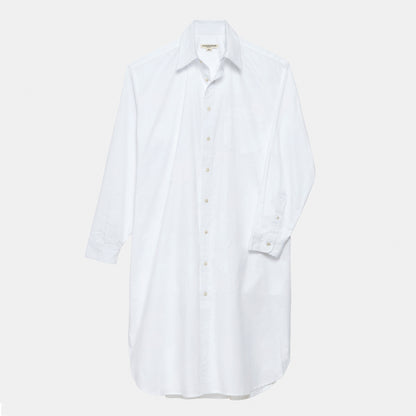Cotton Oxford Long Gardening Chemise in White