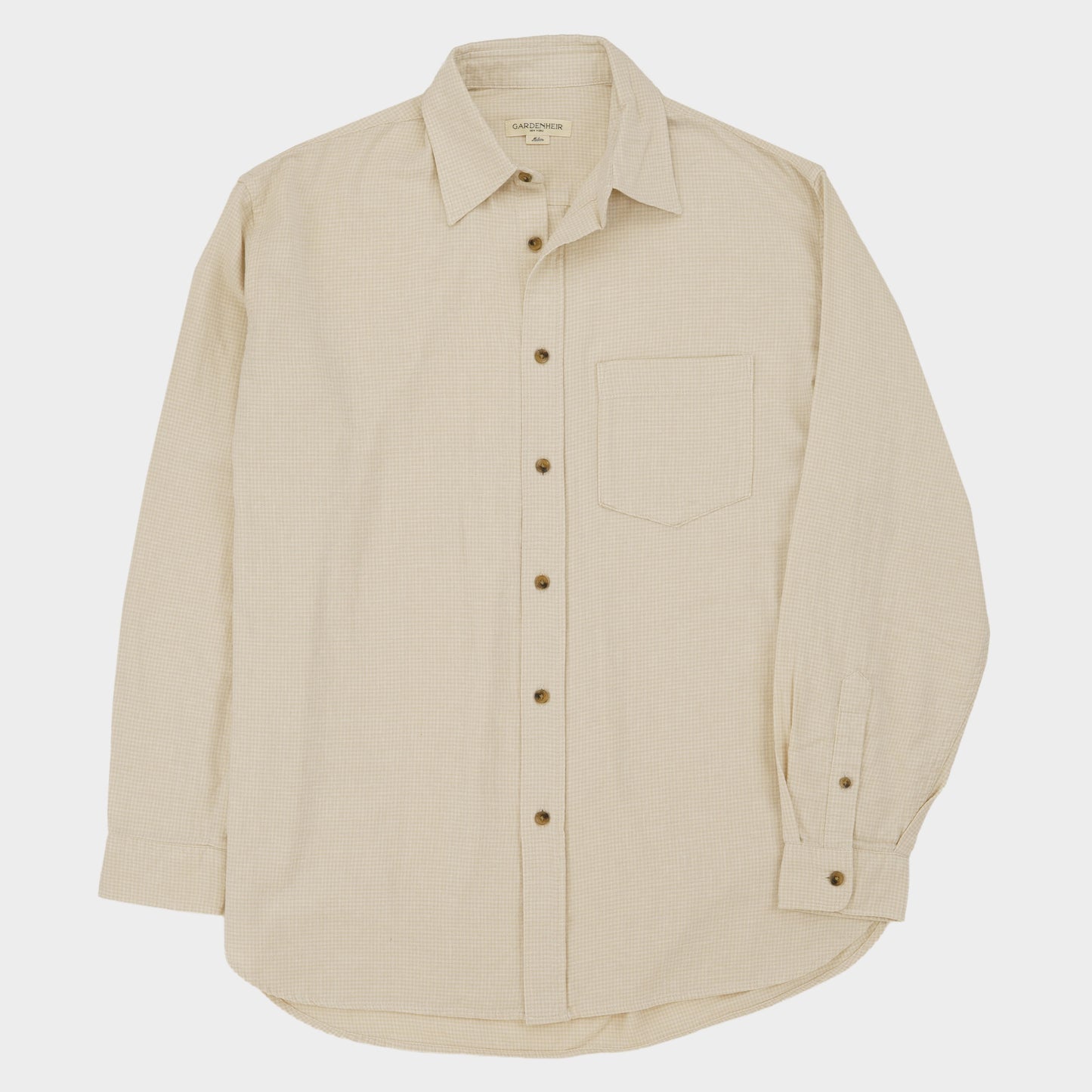 Gardening Chemise in Organic Flannel Houndstooth - Cream