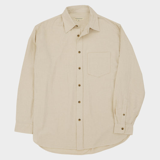 Gardening Chemise in Organic Flannel Houndstooth - Cream