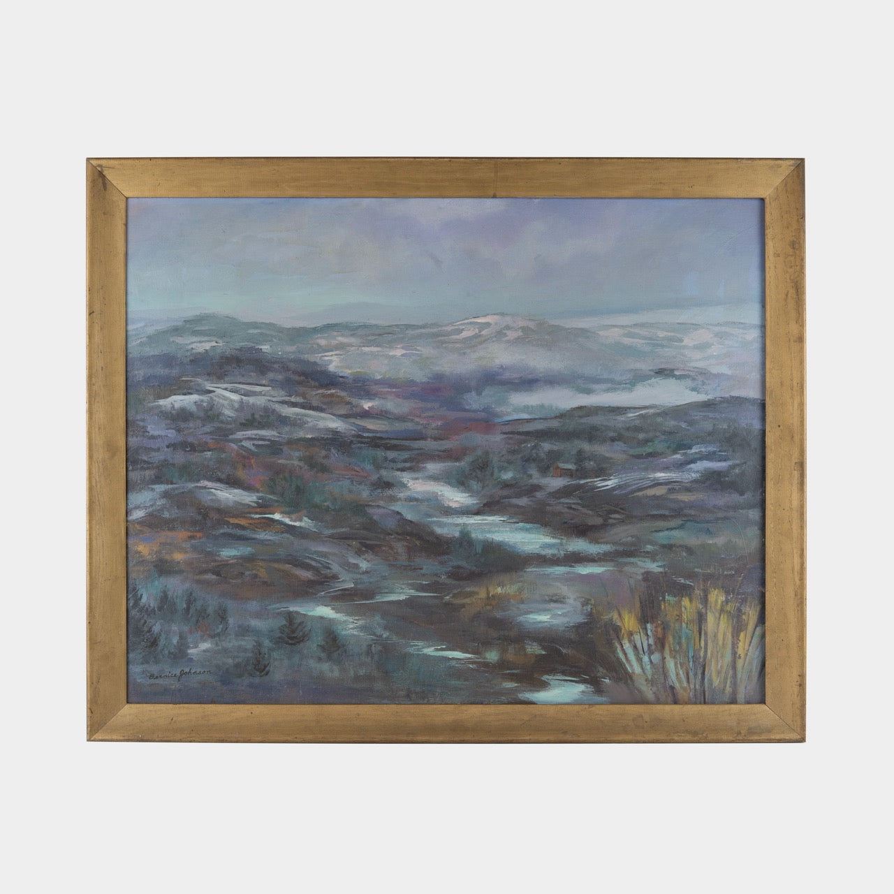 Vintage Mountainscape Painting, New York. 1950s