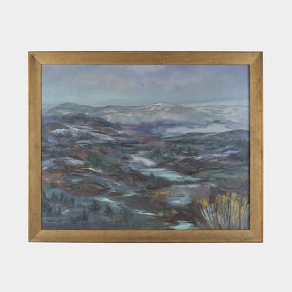 Vintage Mountainscape Painting, New York. 1950s
