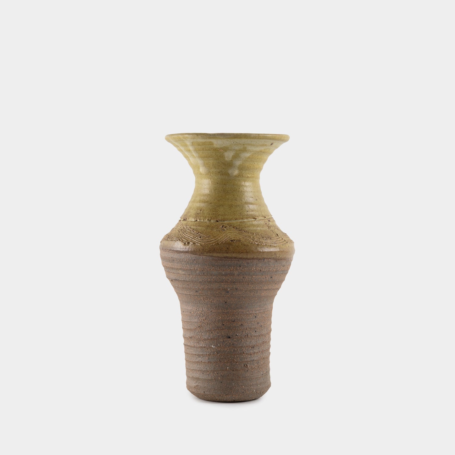 Vintage Stoneware Sgraffito Vase