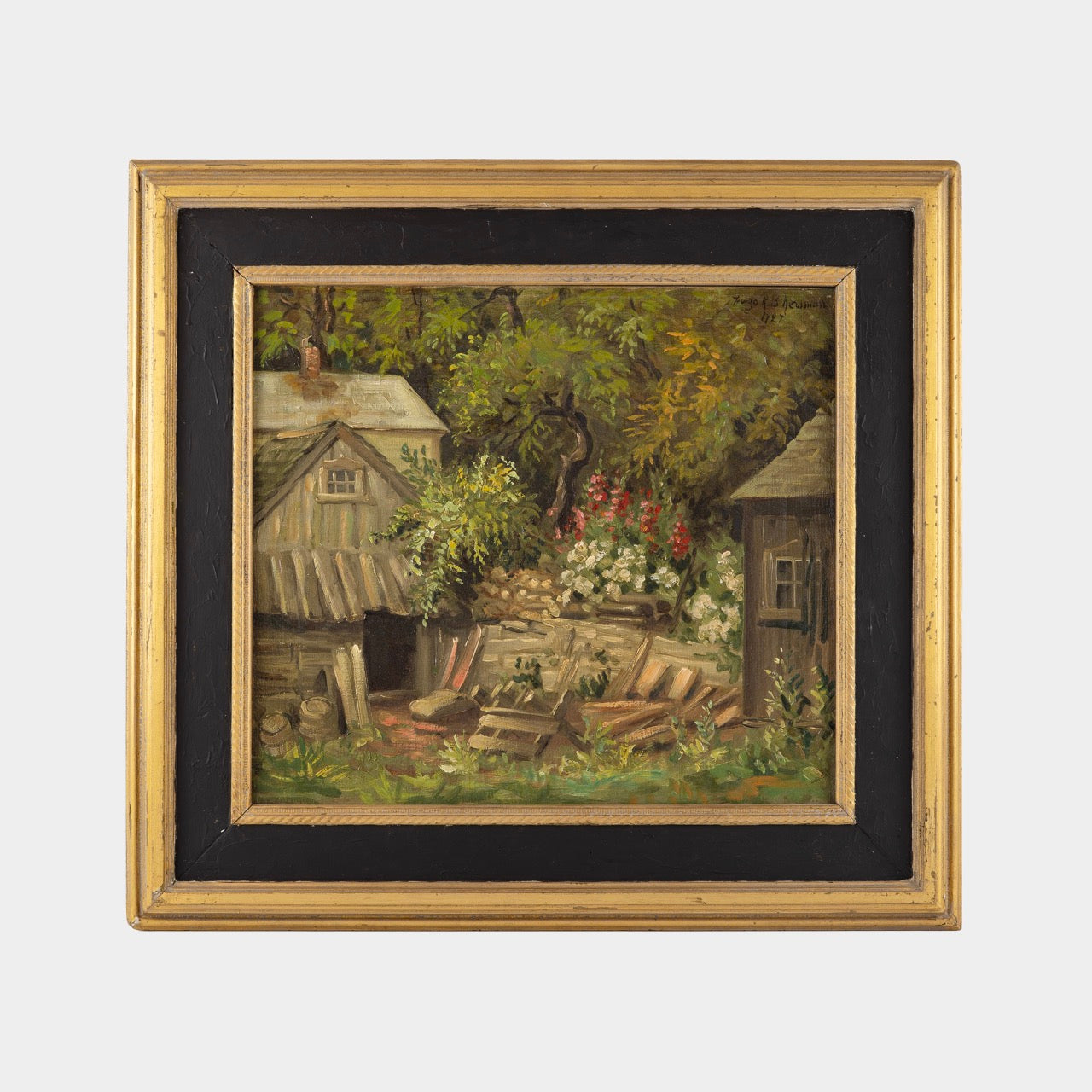 Vintage Painting of Cottage, New York, 1920s