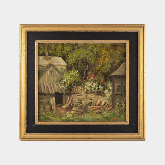 Vintage Painting of Cottage, New York, 1920s