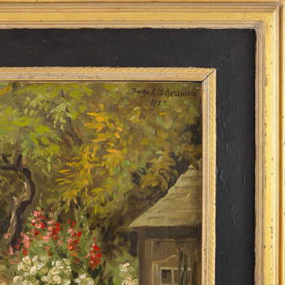 Vintage Painting of Cottage, New York, 1920s