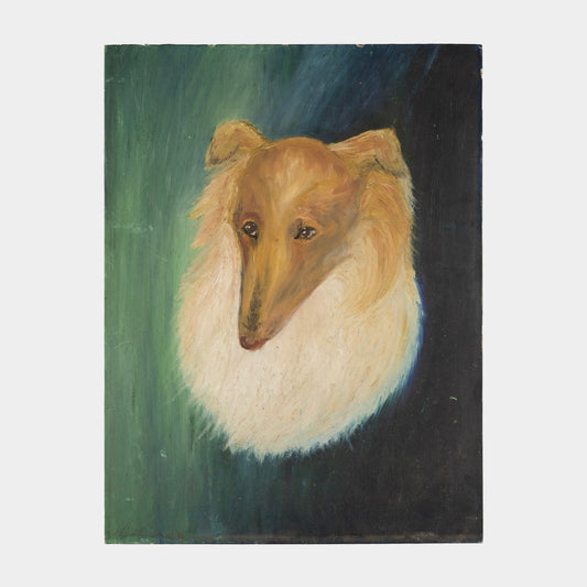 Vintage Painting of Collie, 1960s