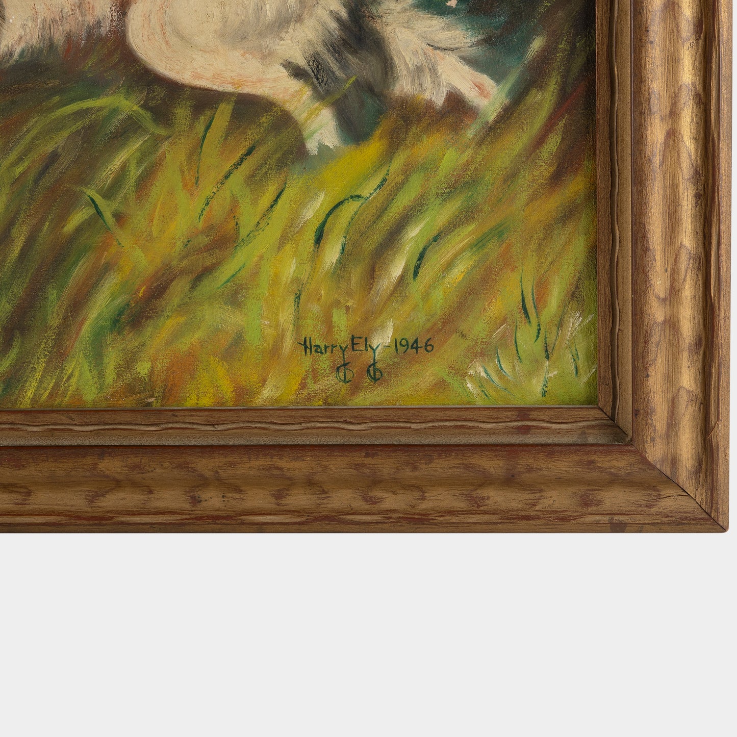 Vintage Painting Study of Hunting Dogs, 1940s