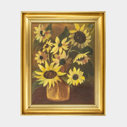 Vintage Painting of Sunflowers, Denmark