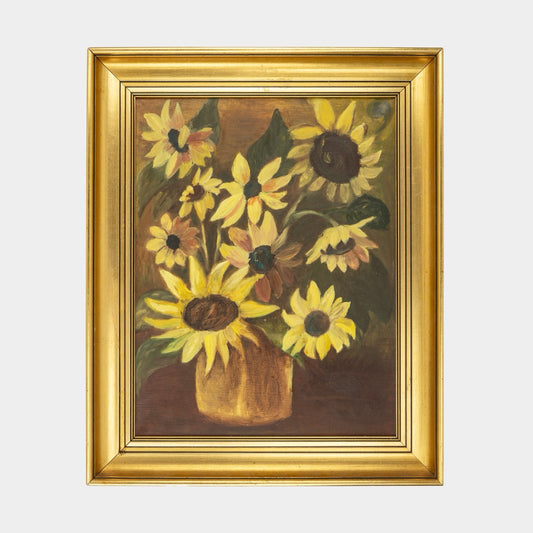Vintage Painting of Sunflowers, Denmark